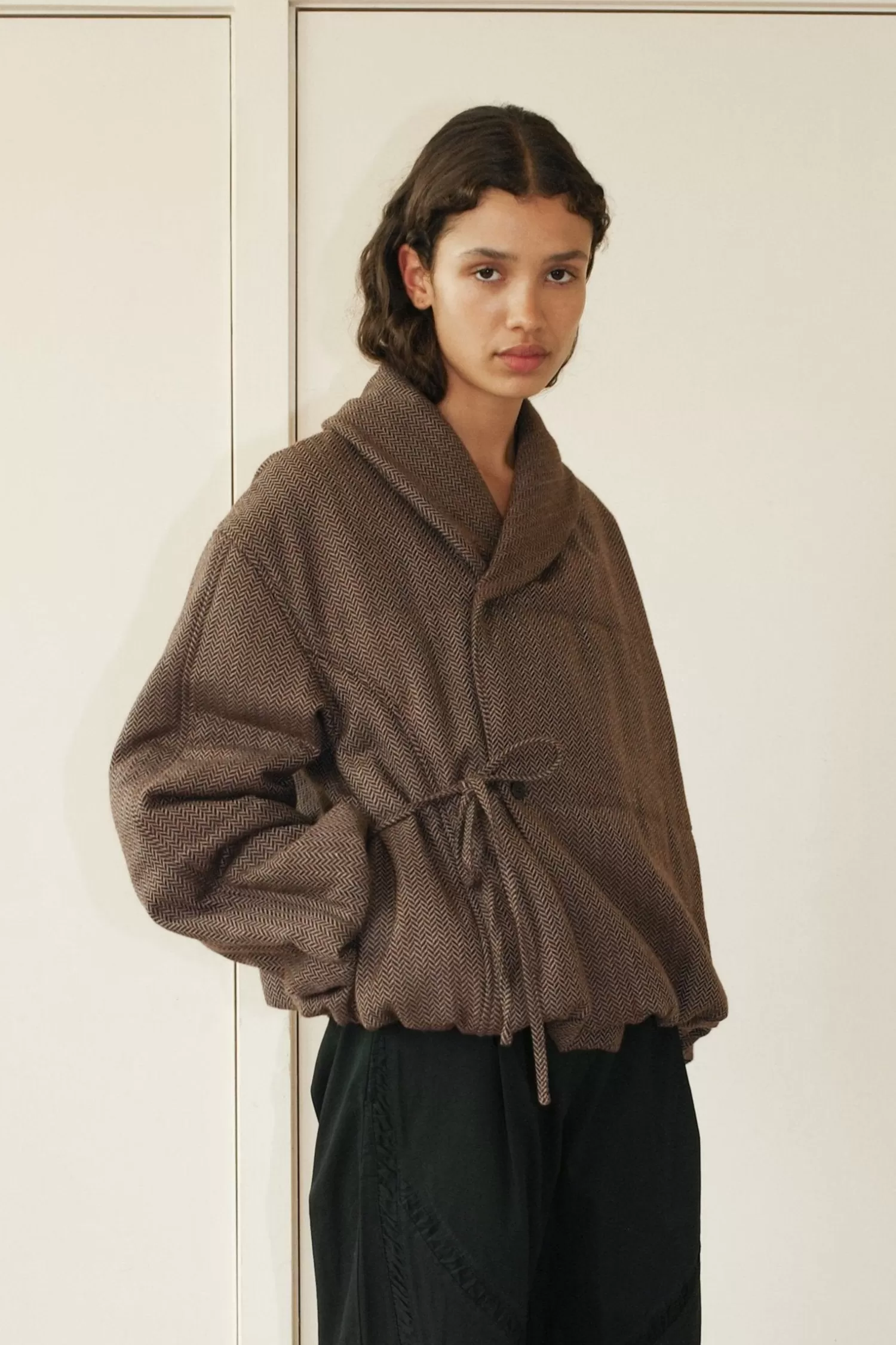 Outerwear | Tops-Deiji Studios Bubble Coat Herringbone