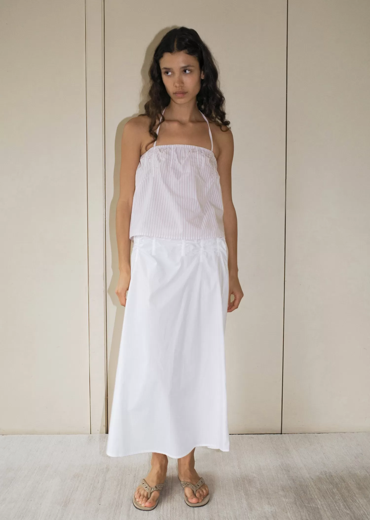 Bottoms-Deiji Studios Channel Skirt White