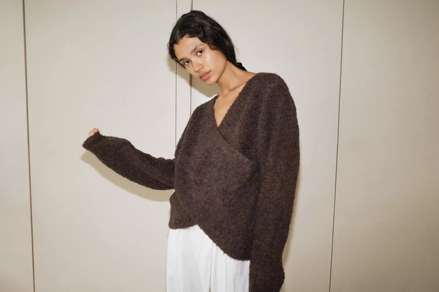 Outerwear | Tops-Deiji Studios Crossover Top BrownMulti