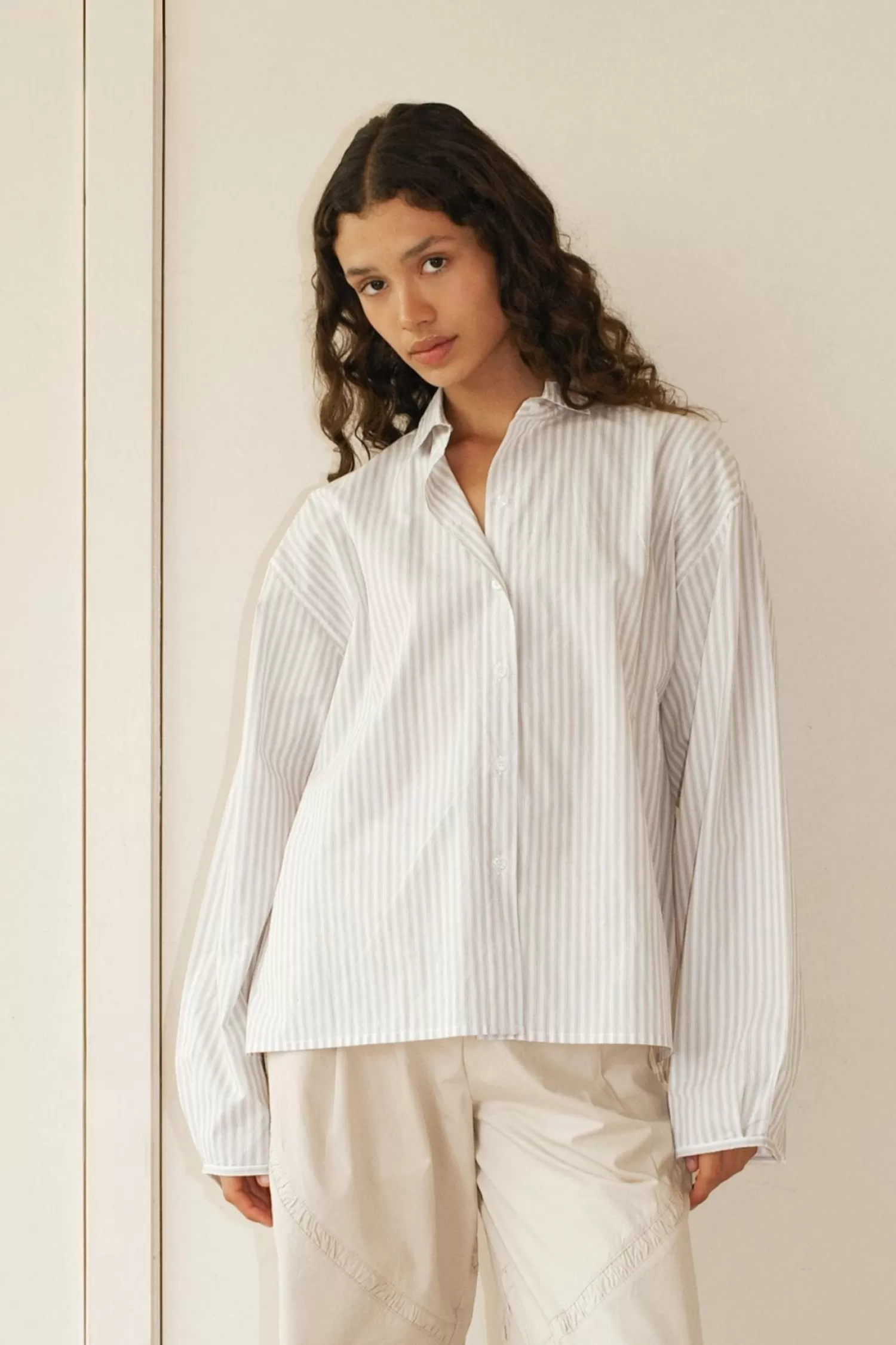 Tops-Deiji Studios Day Shirt LakeStripe