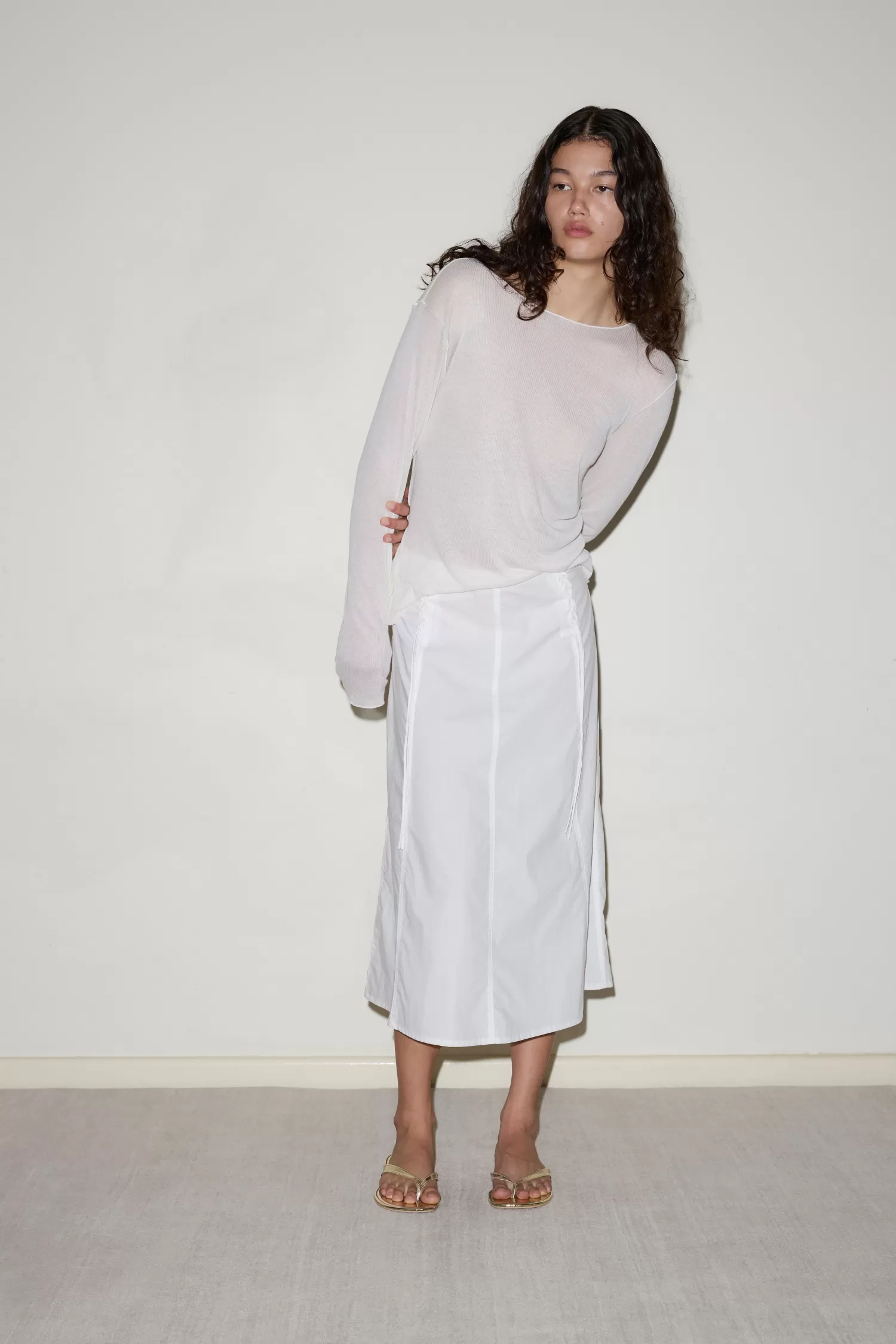 JerseySeparates | Tops-Deiji Studios Knit Long Sleeve OffWhite