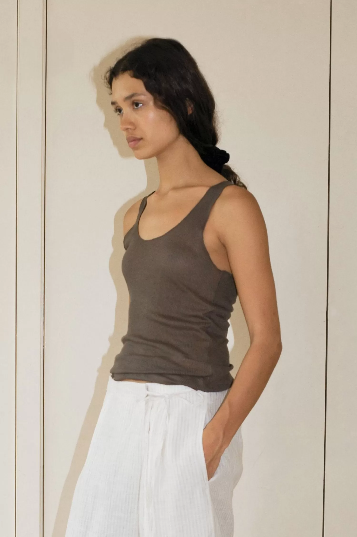 JerseySeparates | Tops-Deiji Studios Knit Tank Stone