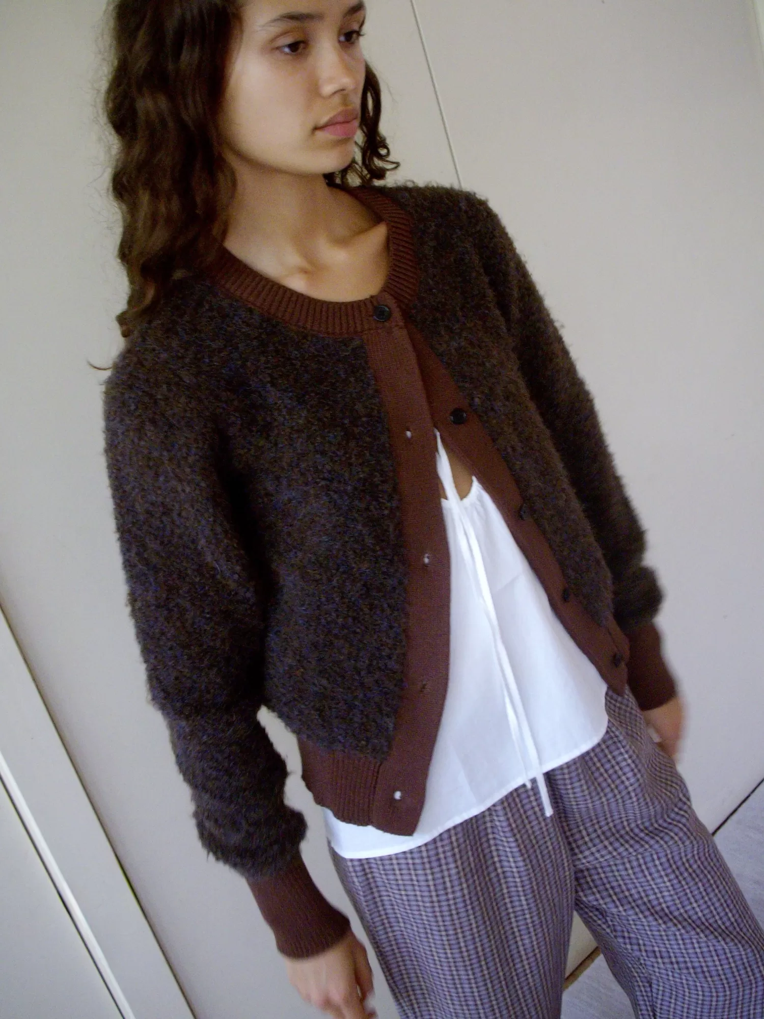 Outerwear | Tops-Deiji Studios Looped Cardigan BrownMulti