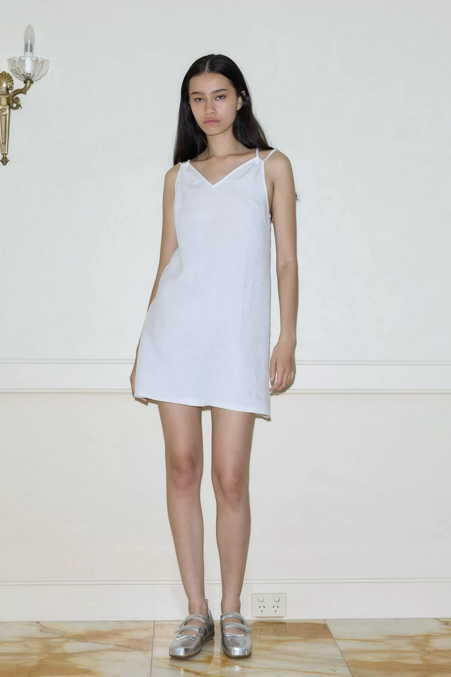 Dresses-Deiji Studios Looped Dress White