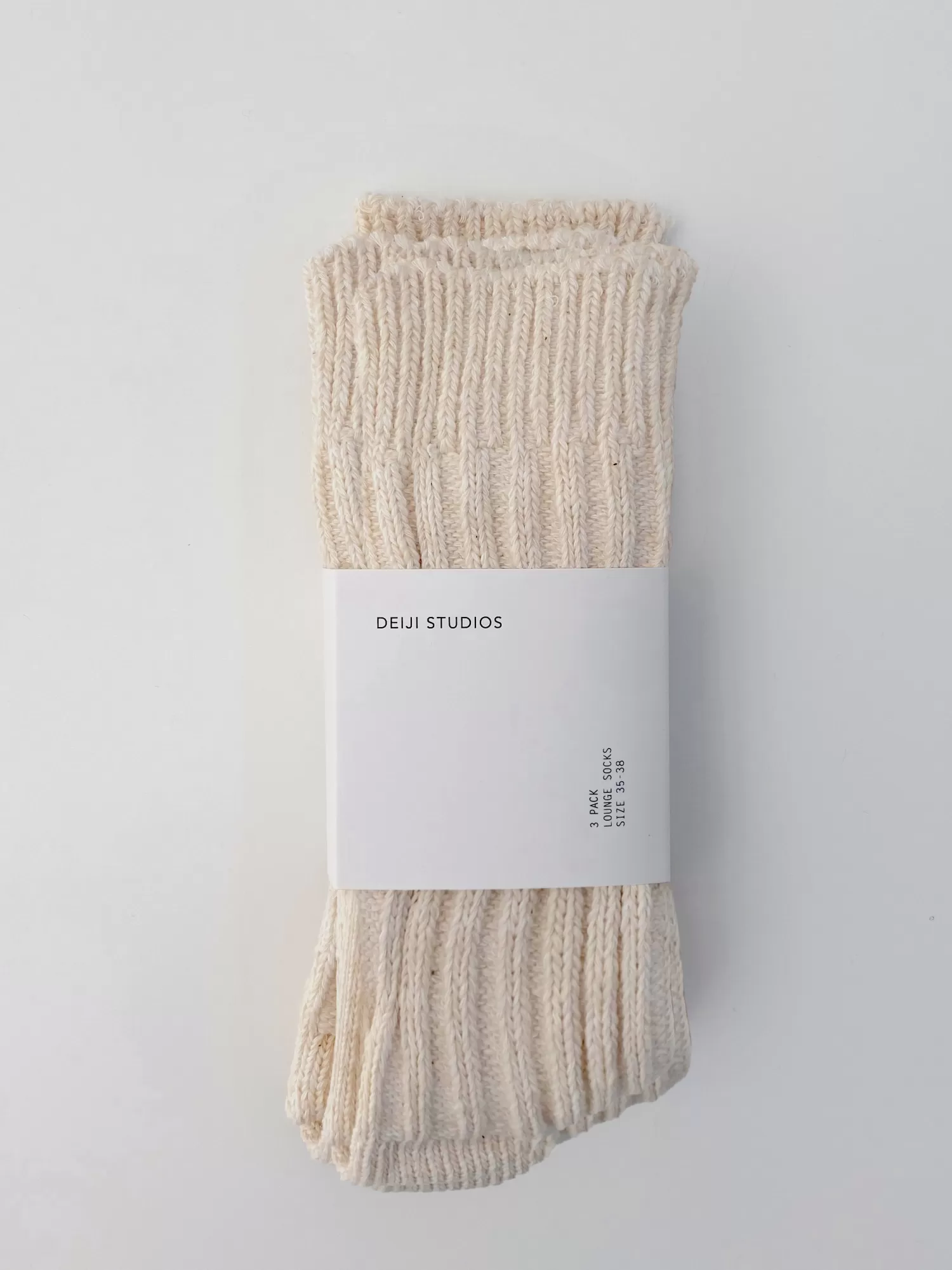 Accessories-Deiji Studios the woven sock 3 pack cream